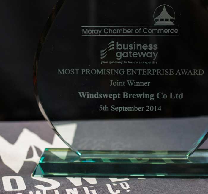 MOray Chamber of Commerce Award to Windswept Brewing, Scottish Craft Ale Co in Lossiemouth